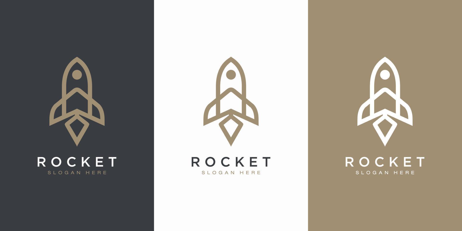 rocket launch logo vector template