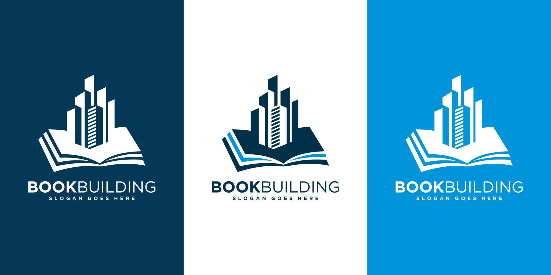 book building logo design vector