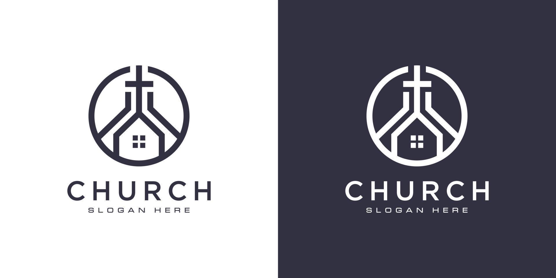 vector de diseño de logotipo cristiano de la iglesia