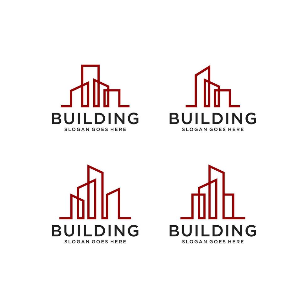 Building Logo Design Vector mono line