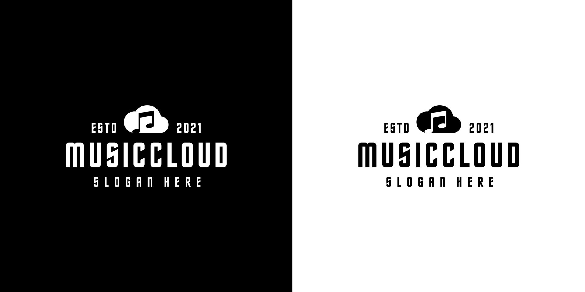 music cloud logo vector design silhouette style 7995010 Vector Art at