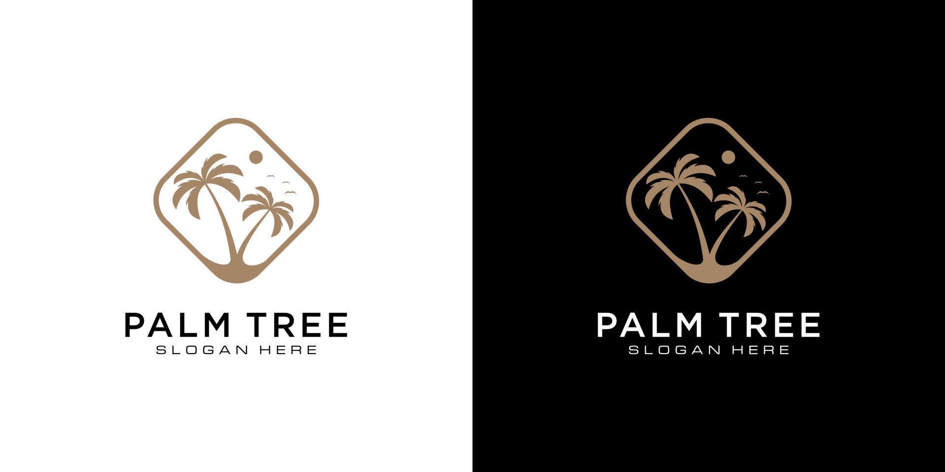 diseño de vector de logotipo de palmera