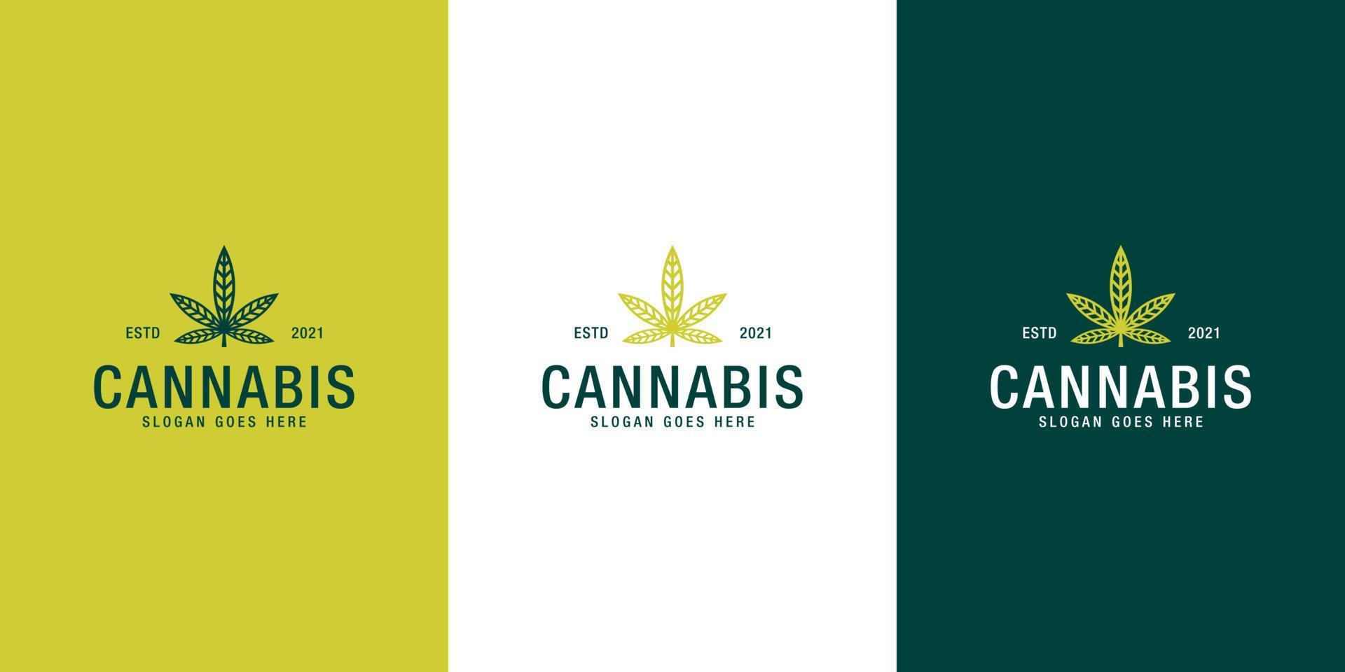 Cannabis marijuana leaf logo vector