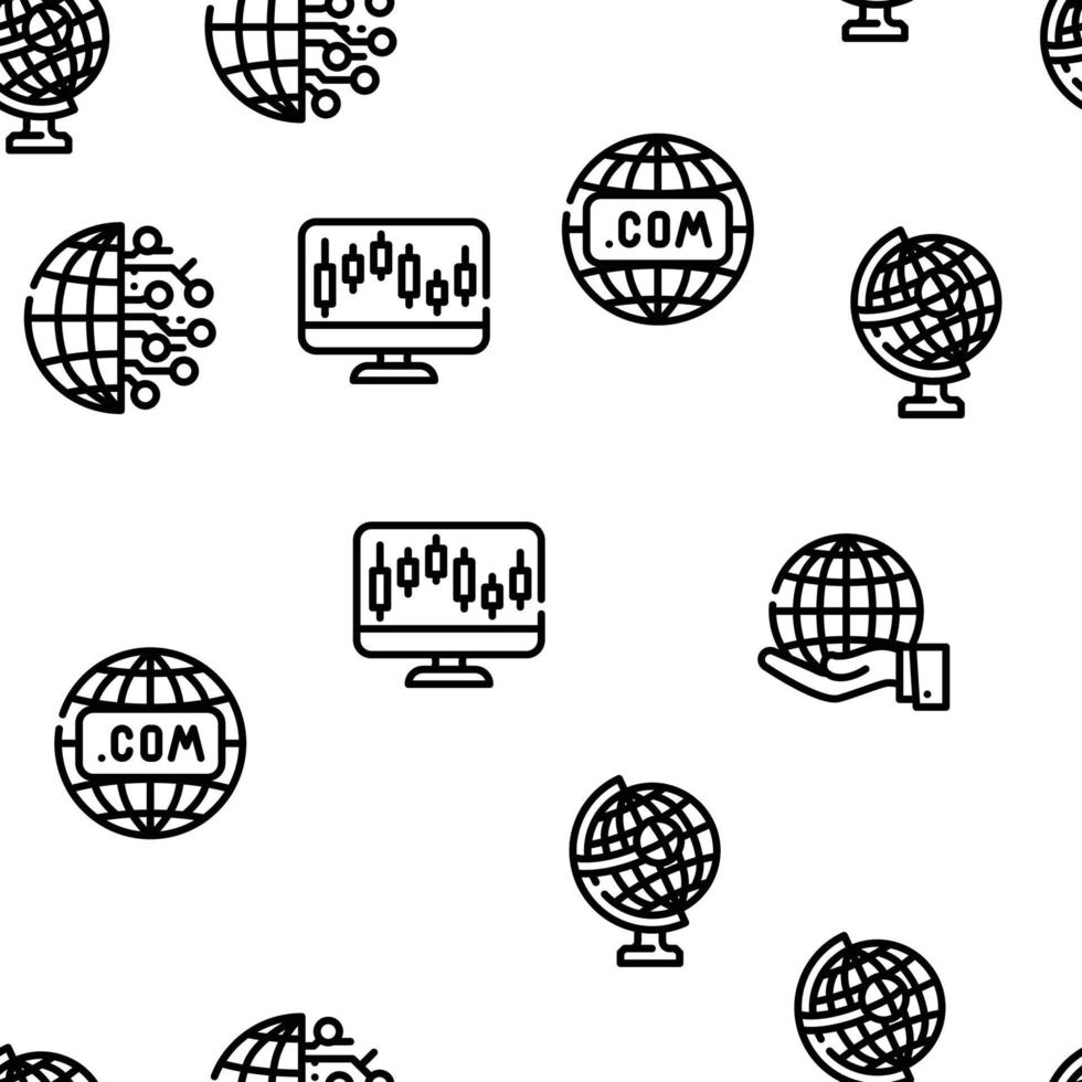 Globalization Worldwide Business Vector Seamless Pattern