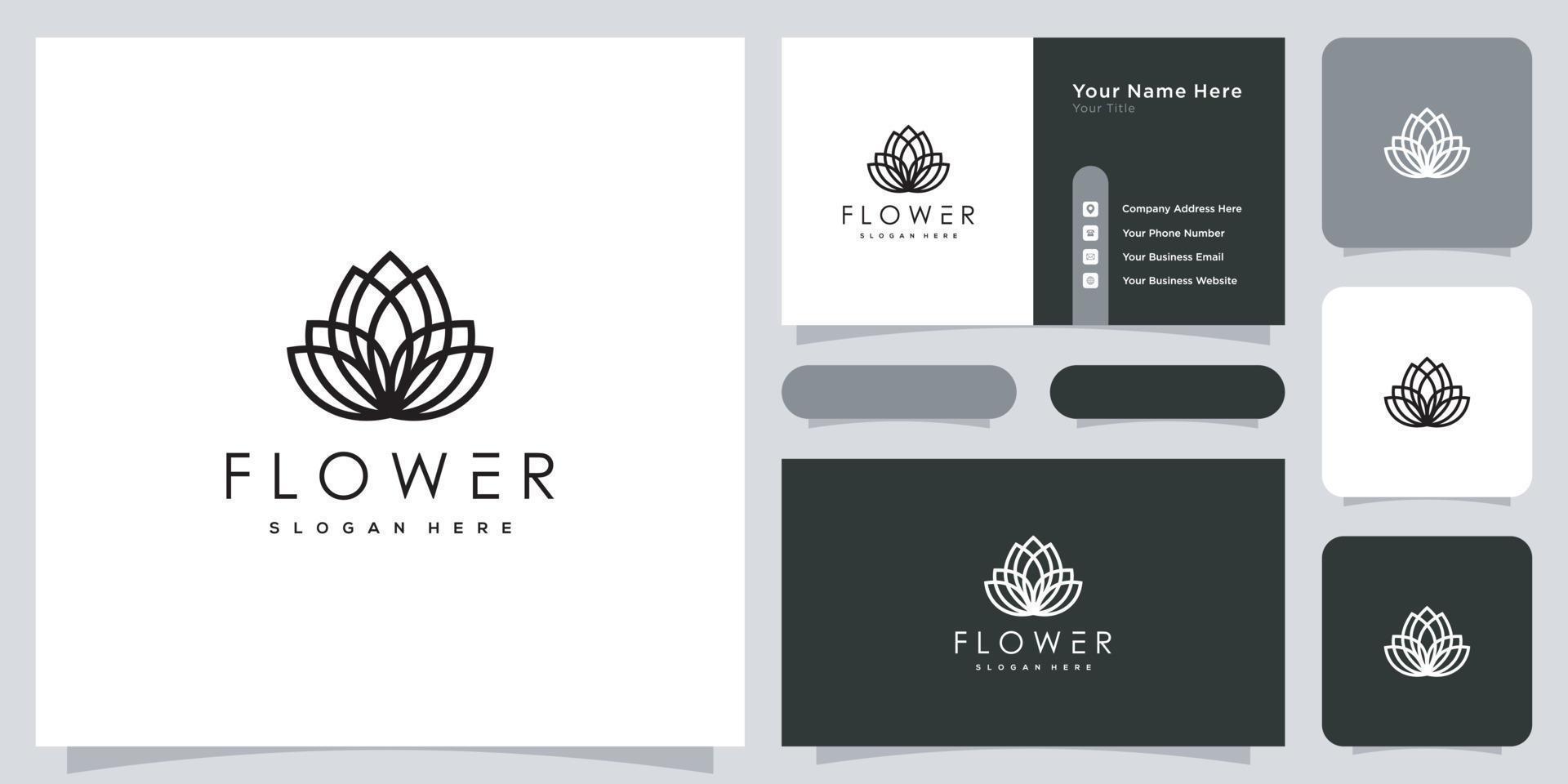 Flower Lotus Logo design vector template