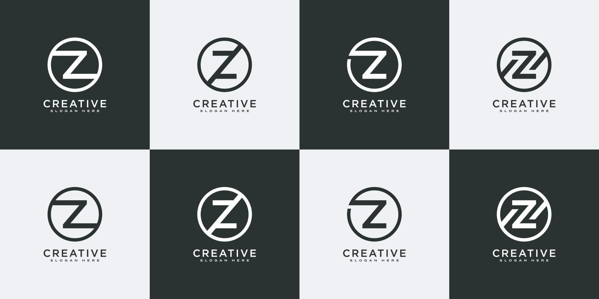 set of initial Z Letter Logo vector Template