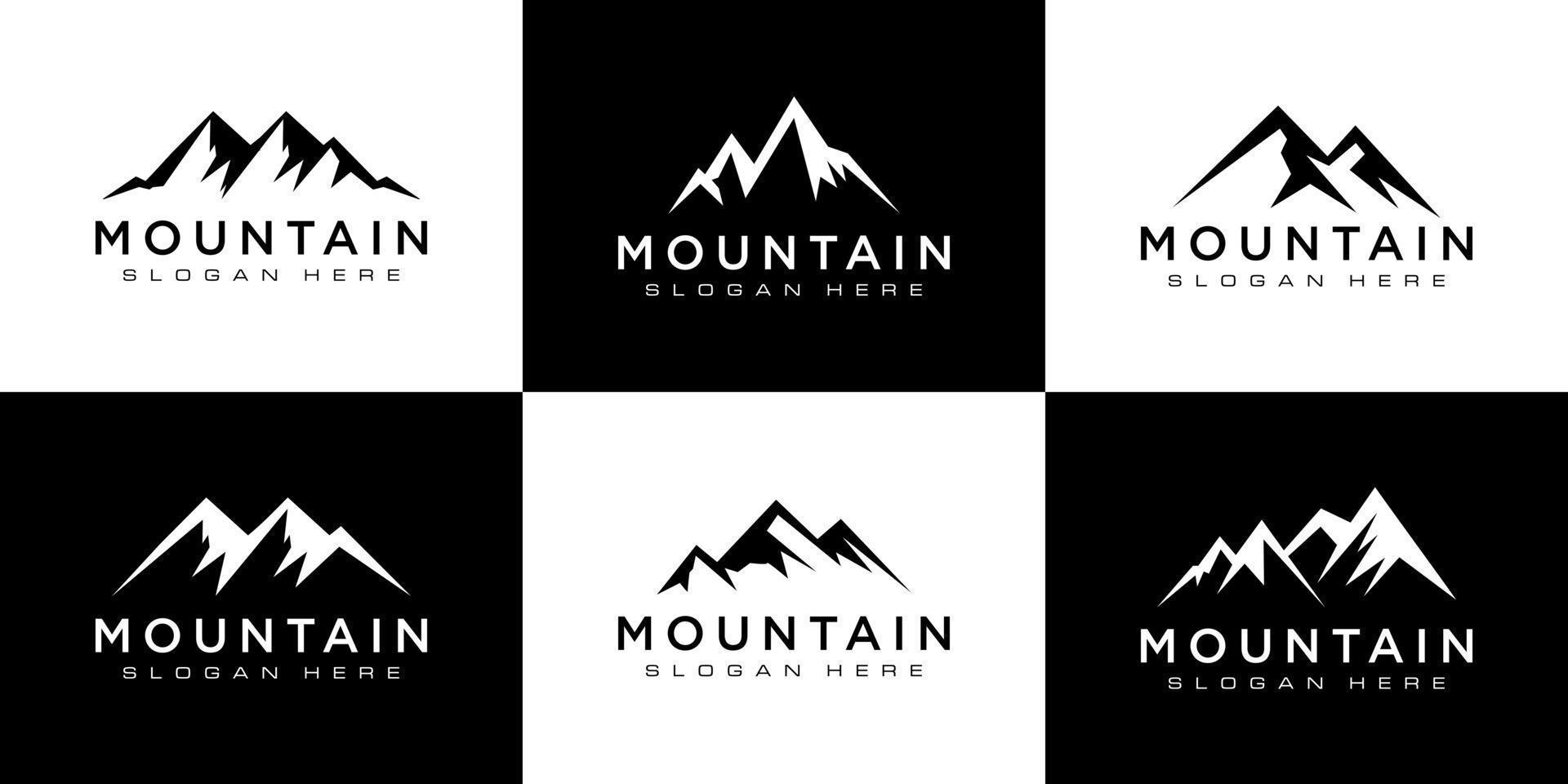 set of mountain logo vector template