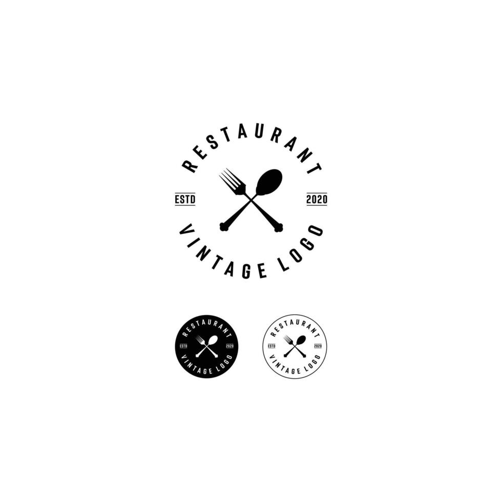 spoon and fork restaurant logo vector