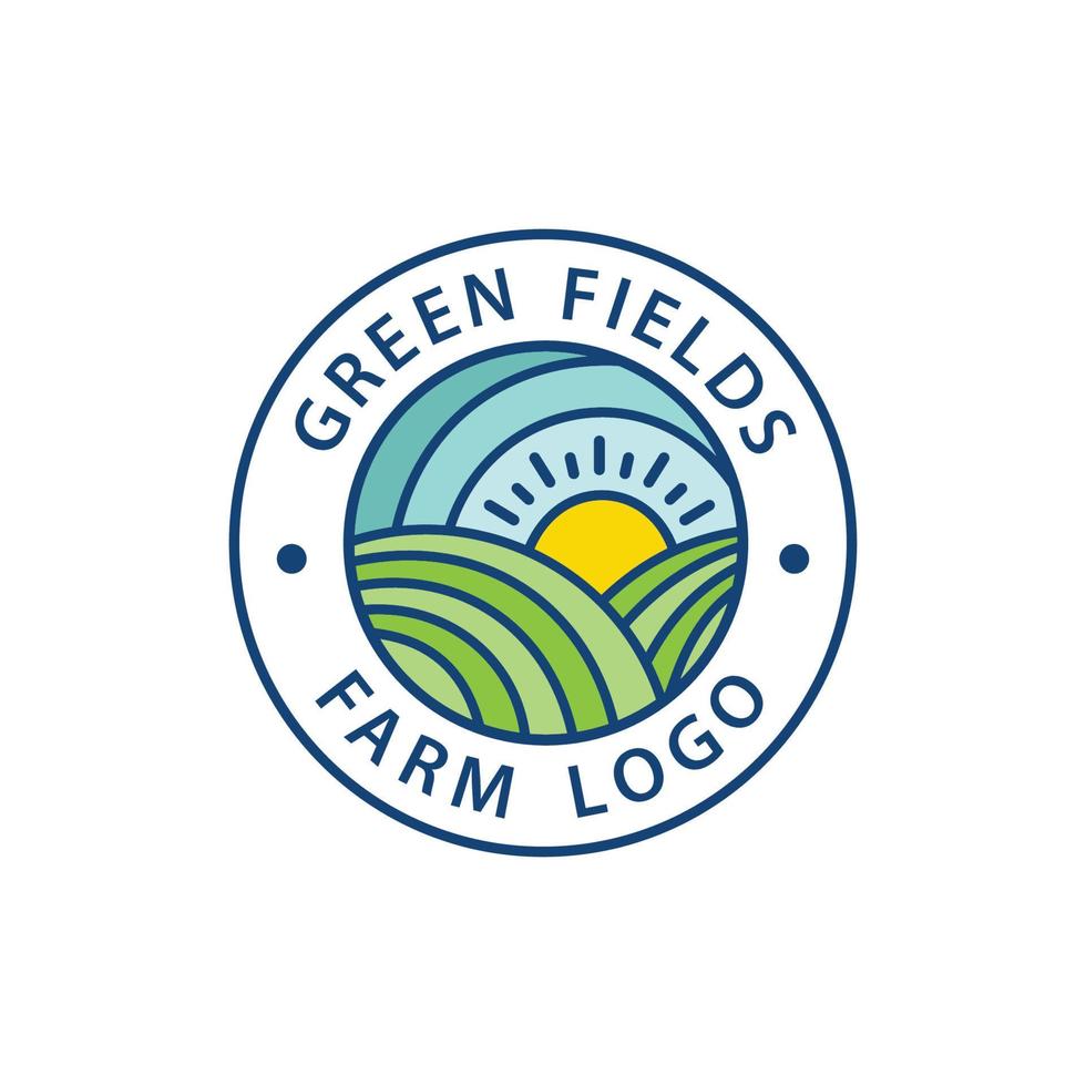 emblema de vector de logotipos de granja verde