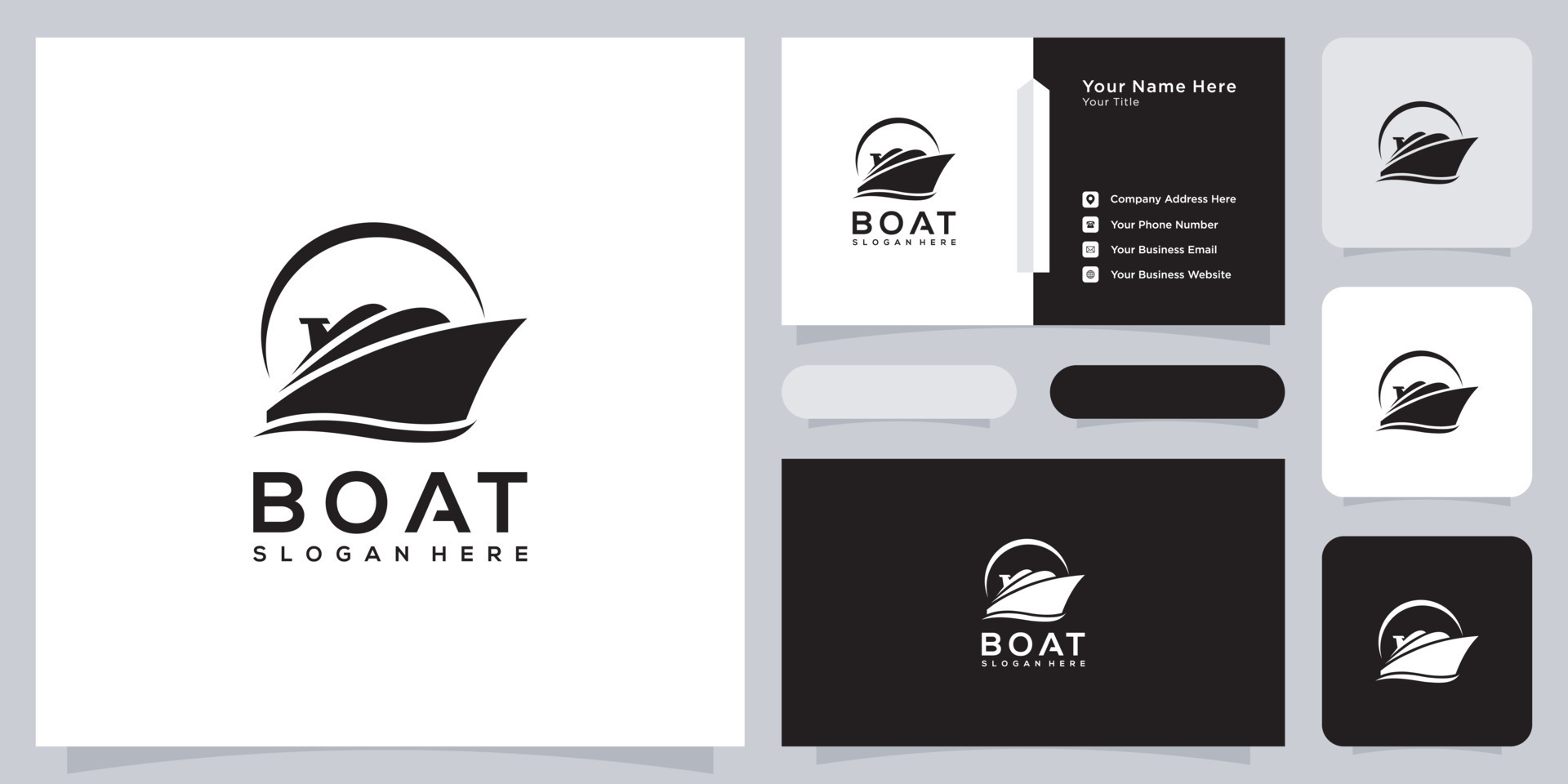 boat logo vector design template 7995133 Vector Art at Vecteezy