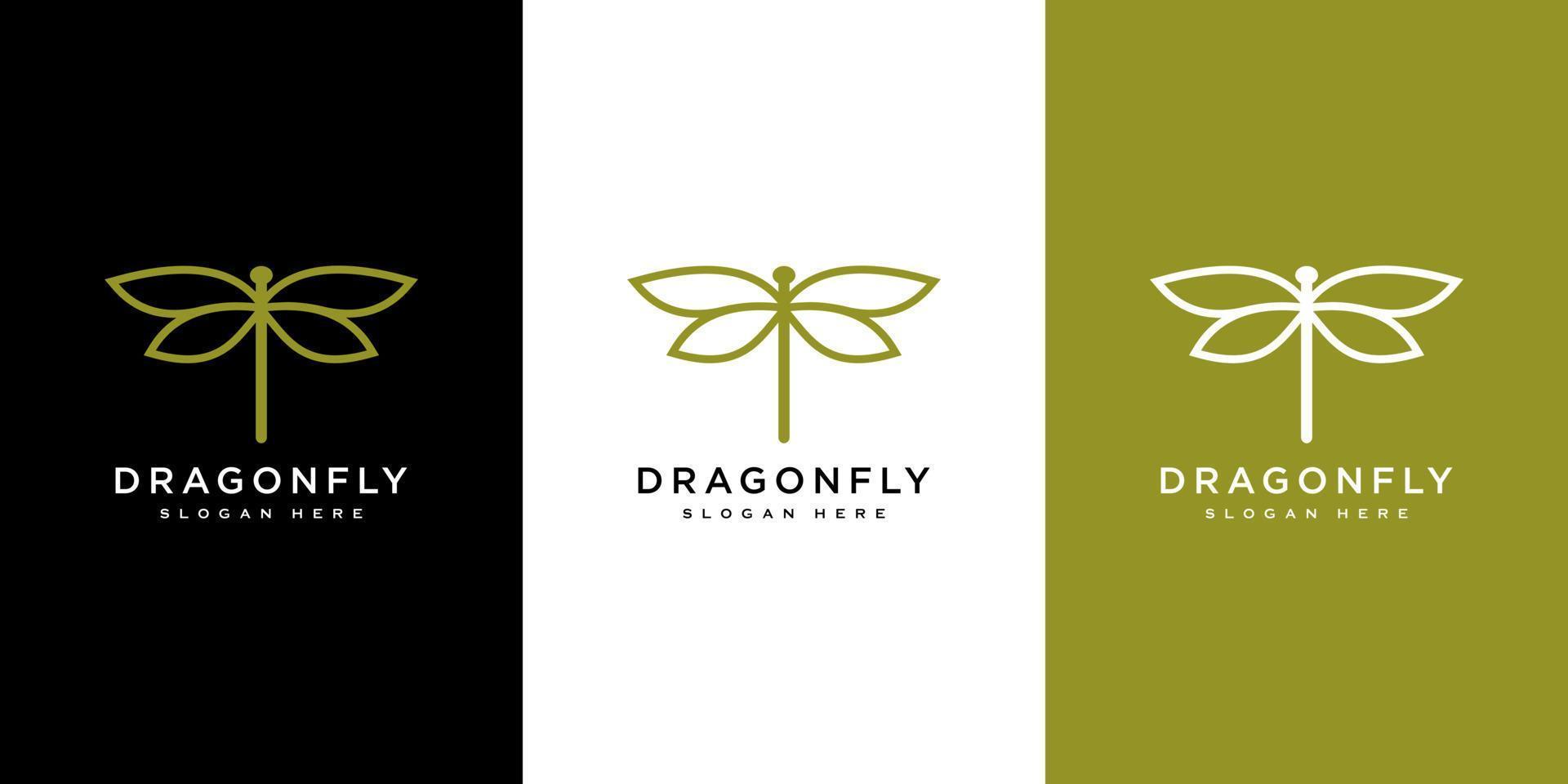 dragonfly logo vector design line style