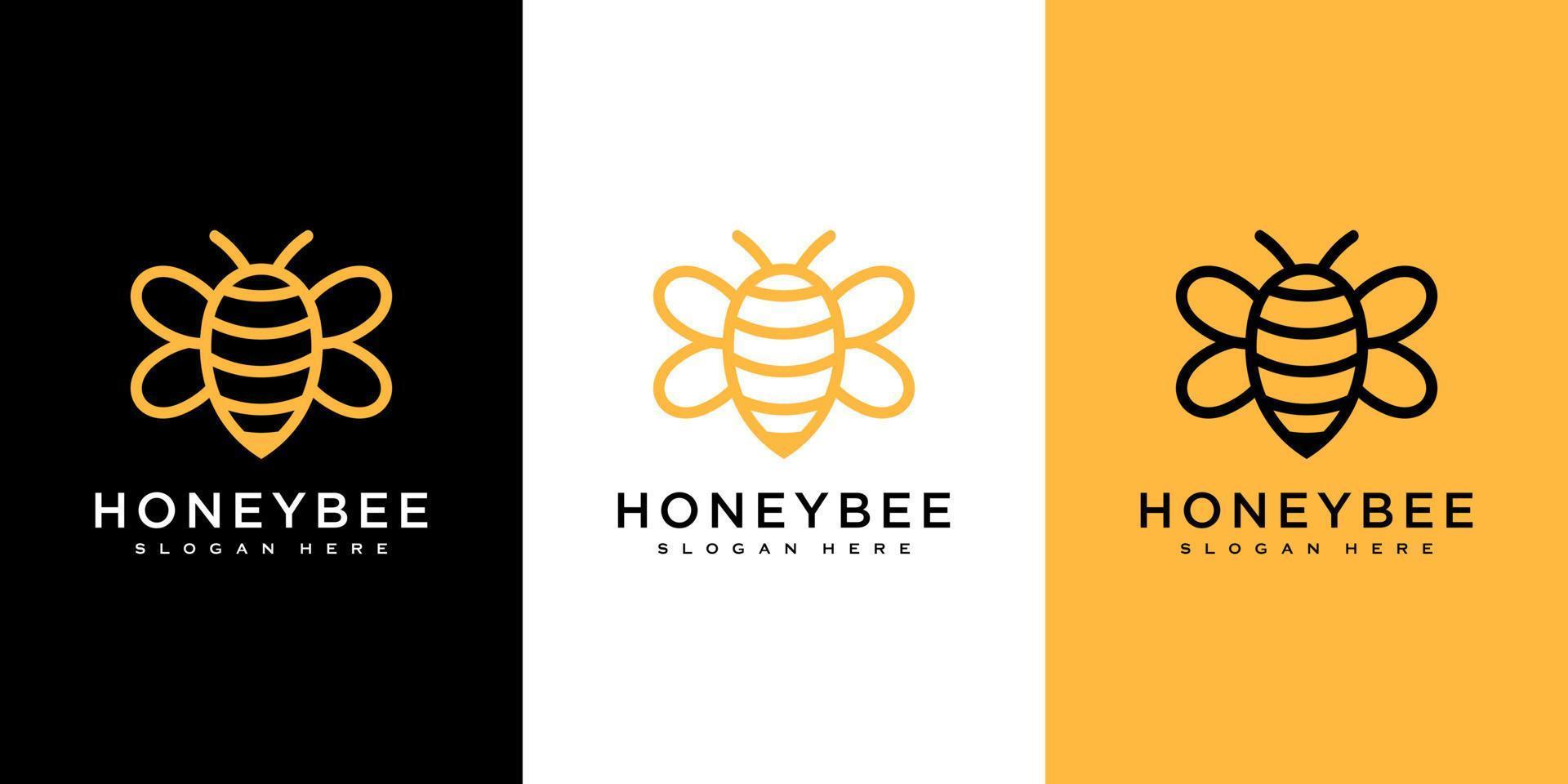 vector de logotipo de animales de abeja de miel