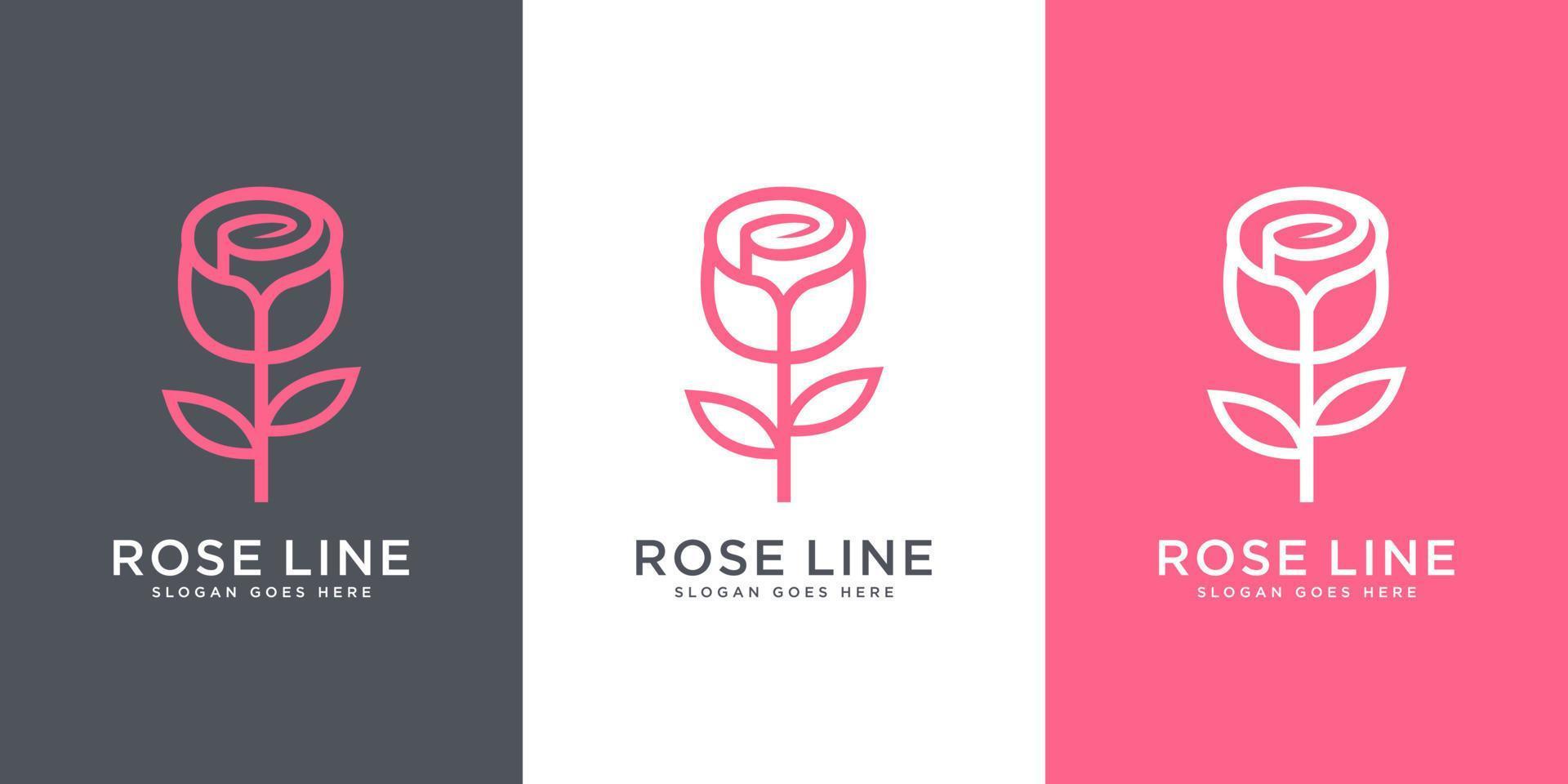 diseño de vector de logotipo de flor rosa