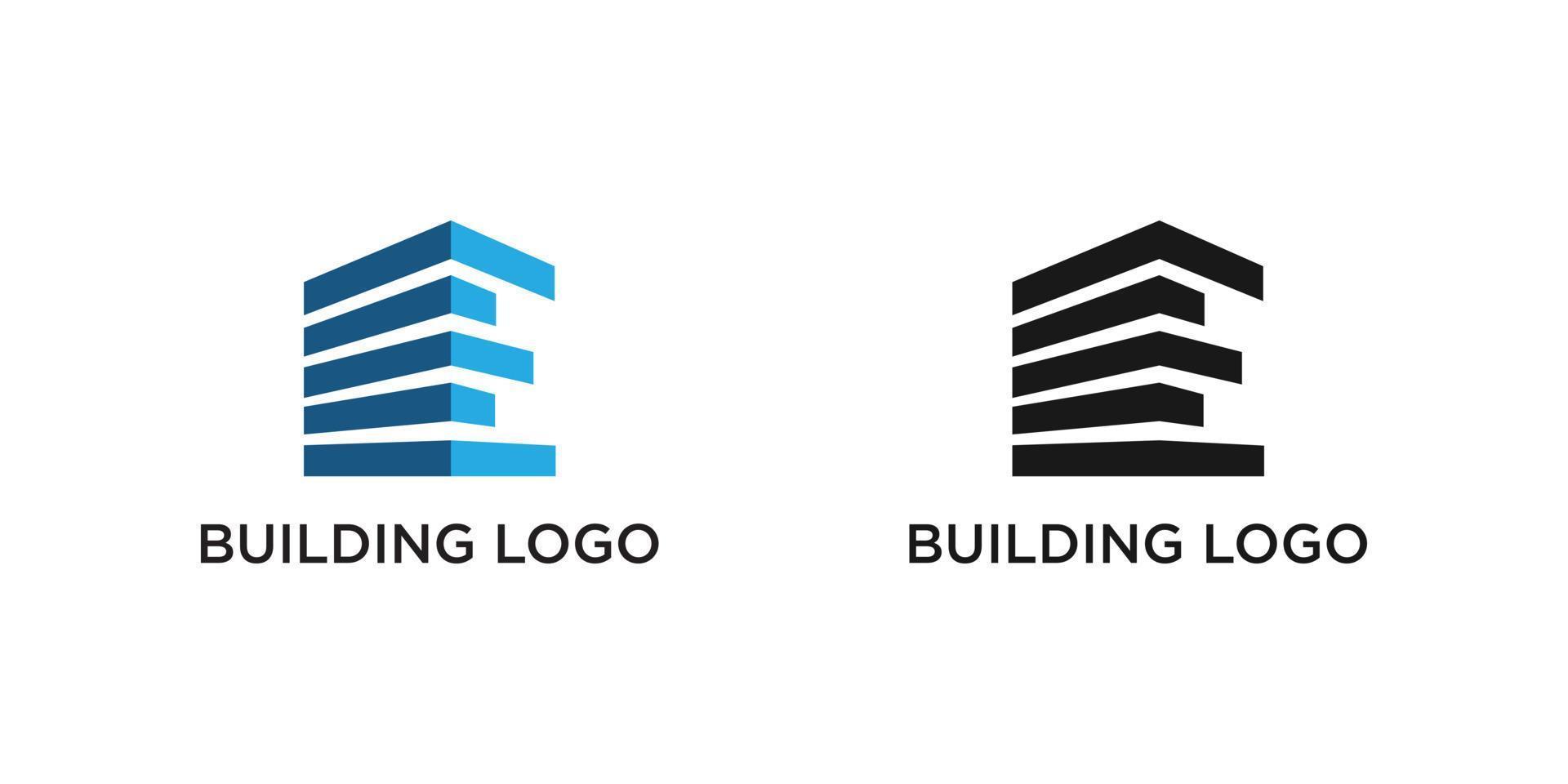 edificio logo diseño vector línea mono