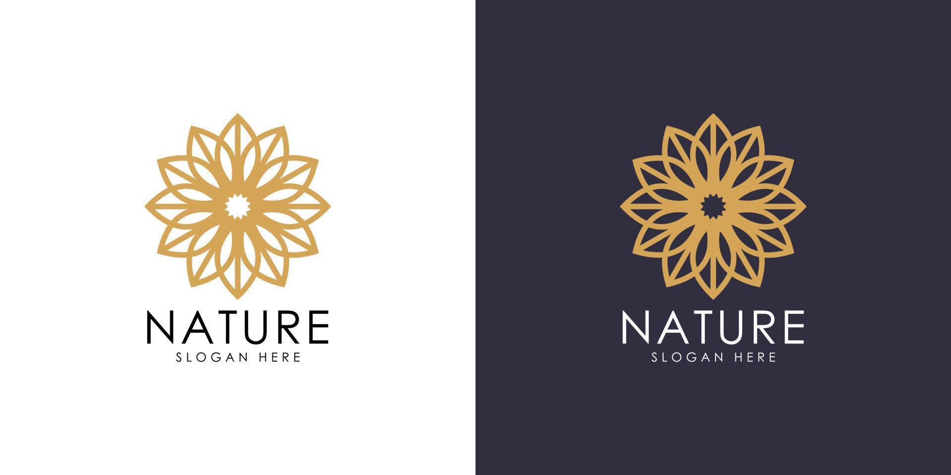 Abstract elegant flower logo icon vector design