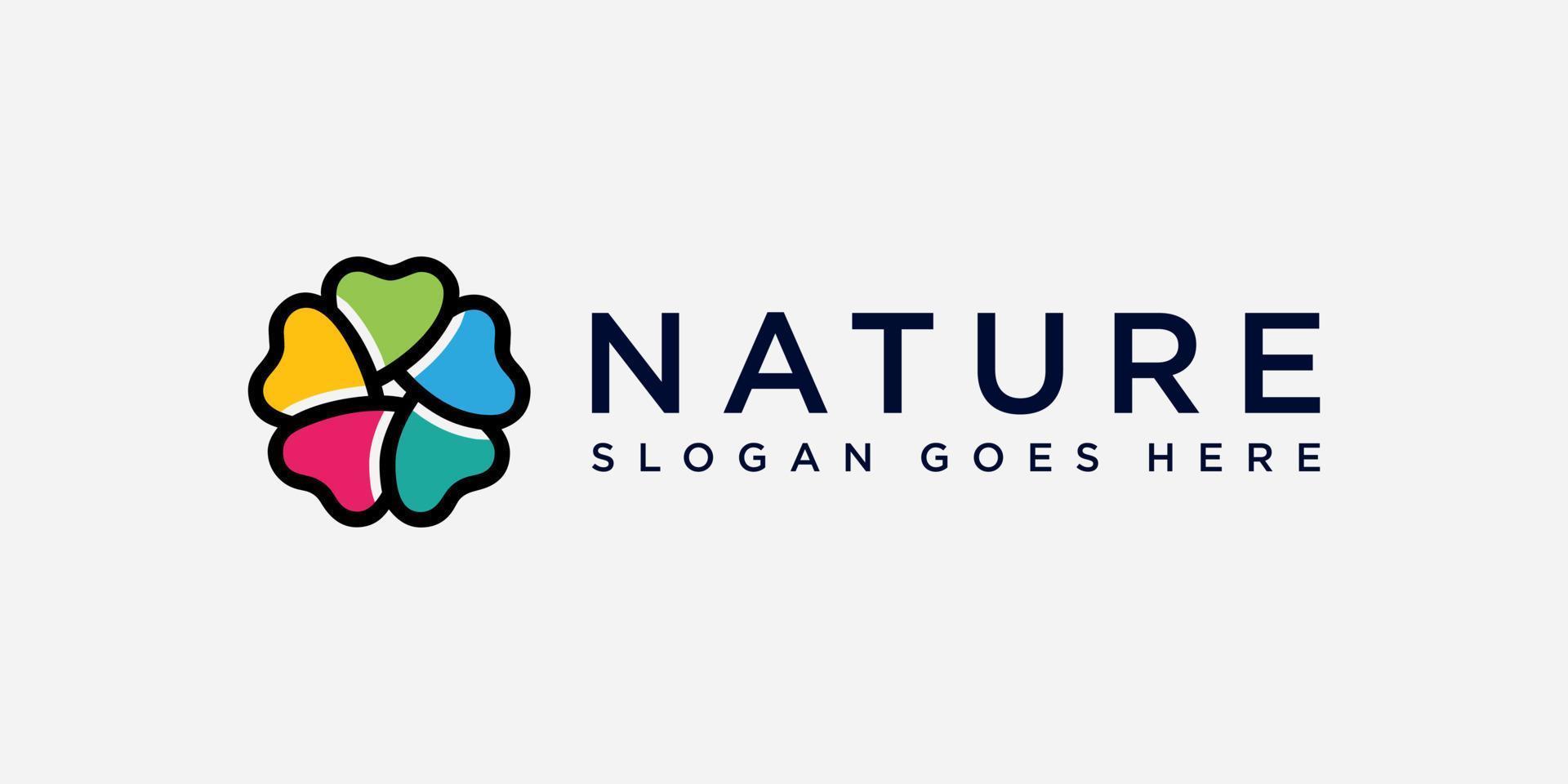 nature flower logo premium vector