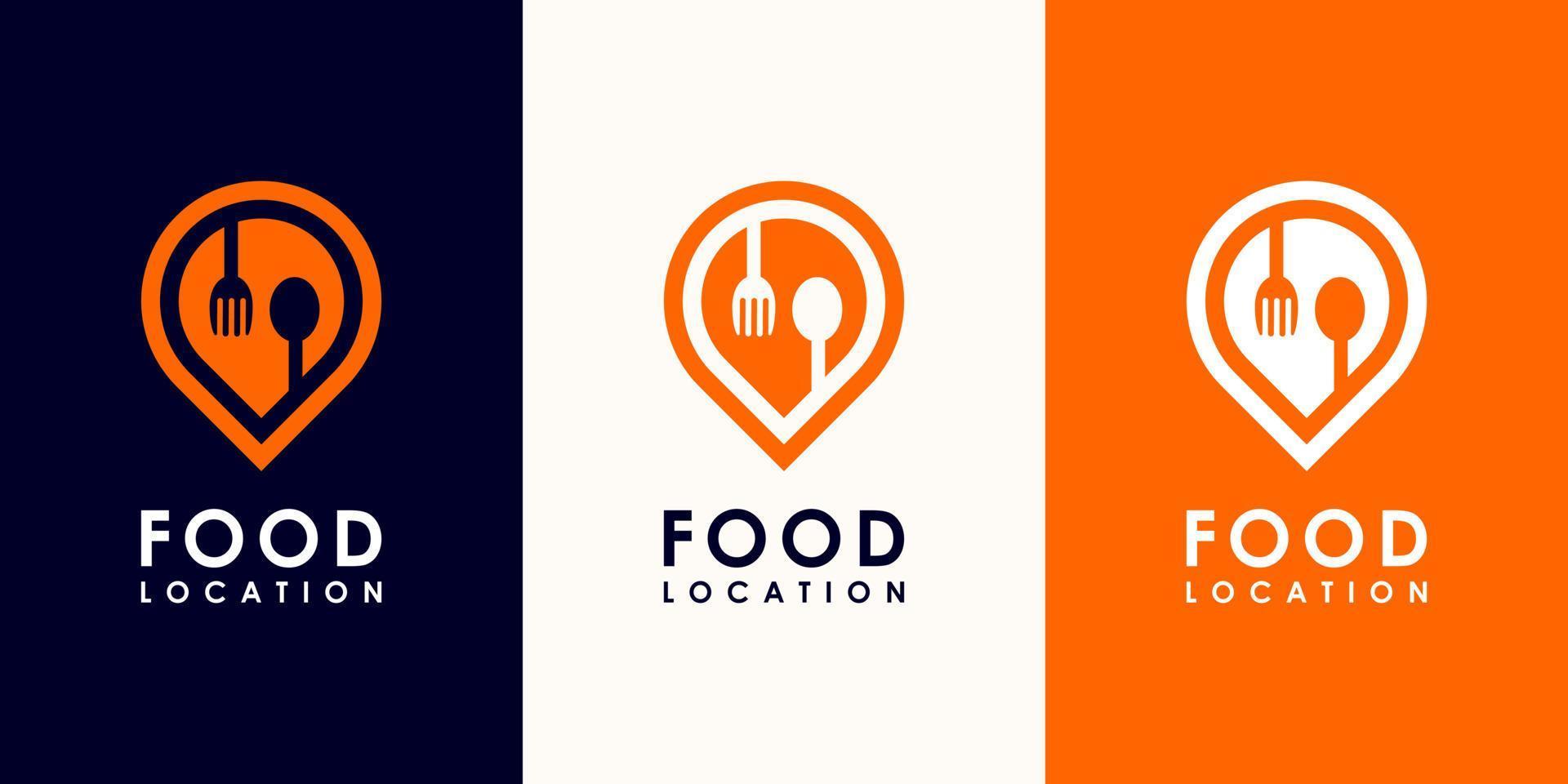 food pin logo vector premium