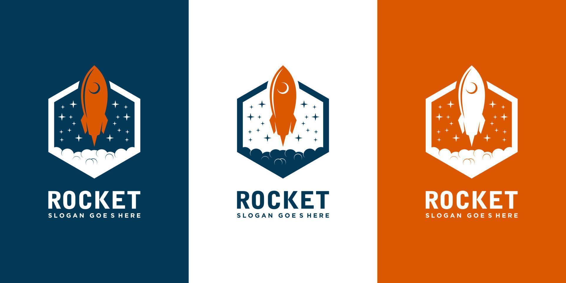 rocket launch logo vector template