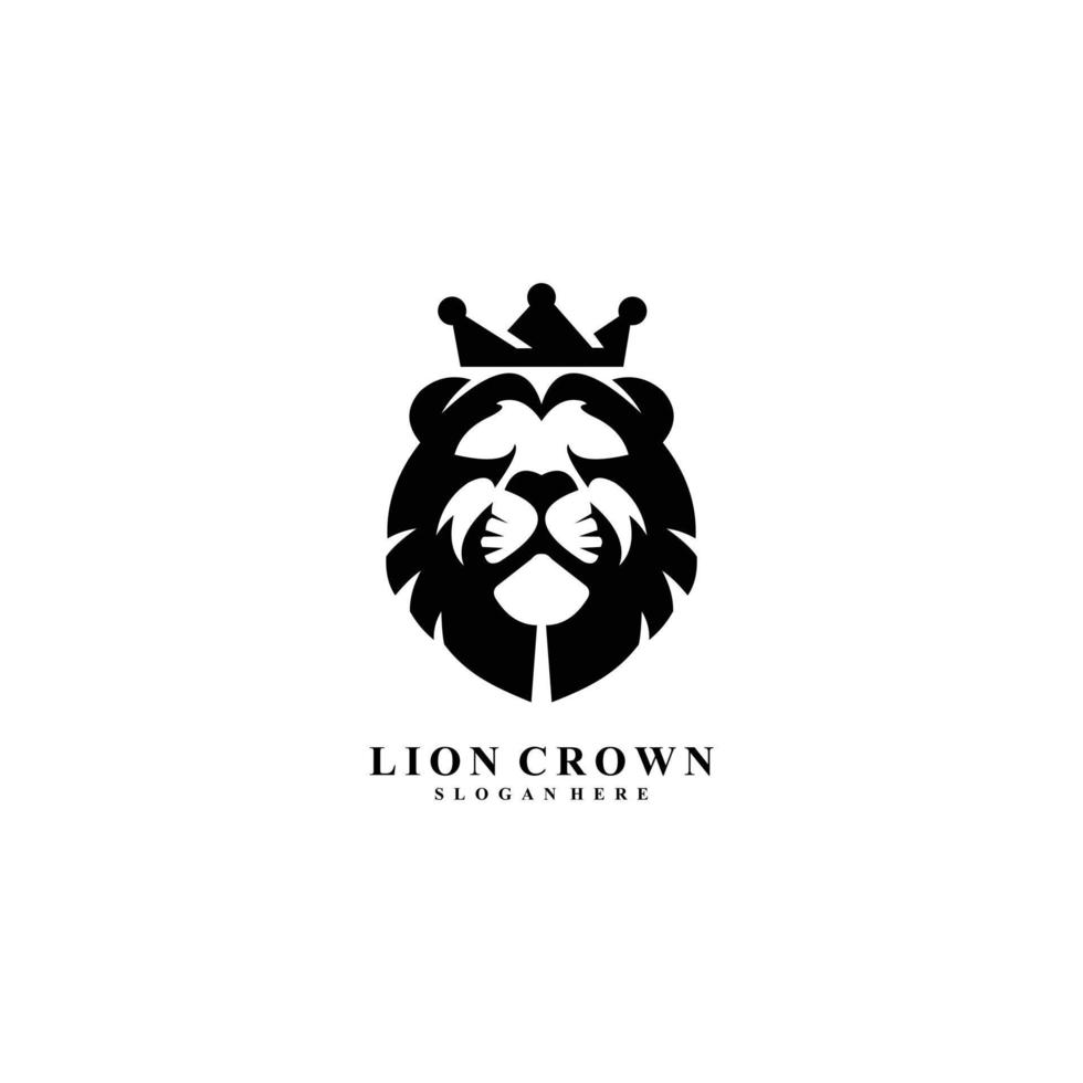 ilustración león rey escudo logo vector