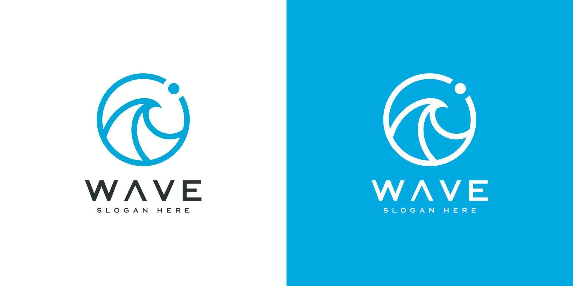 wave circle logo vector design