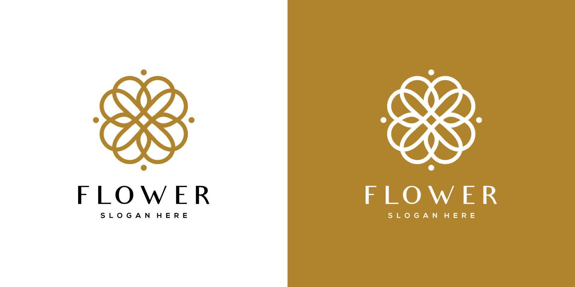 diseño de vector de icono de logotipo de flor elegante abstracto