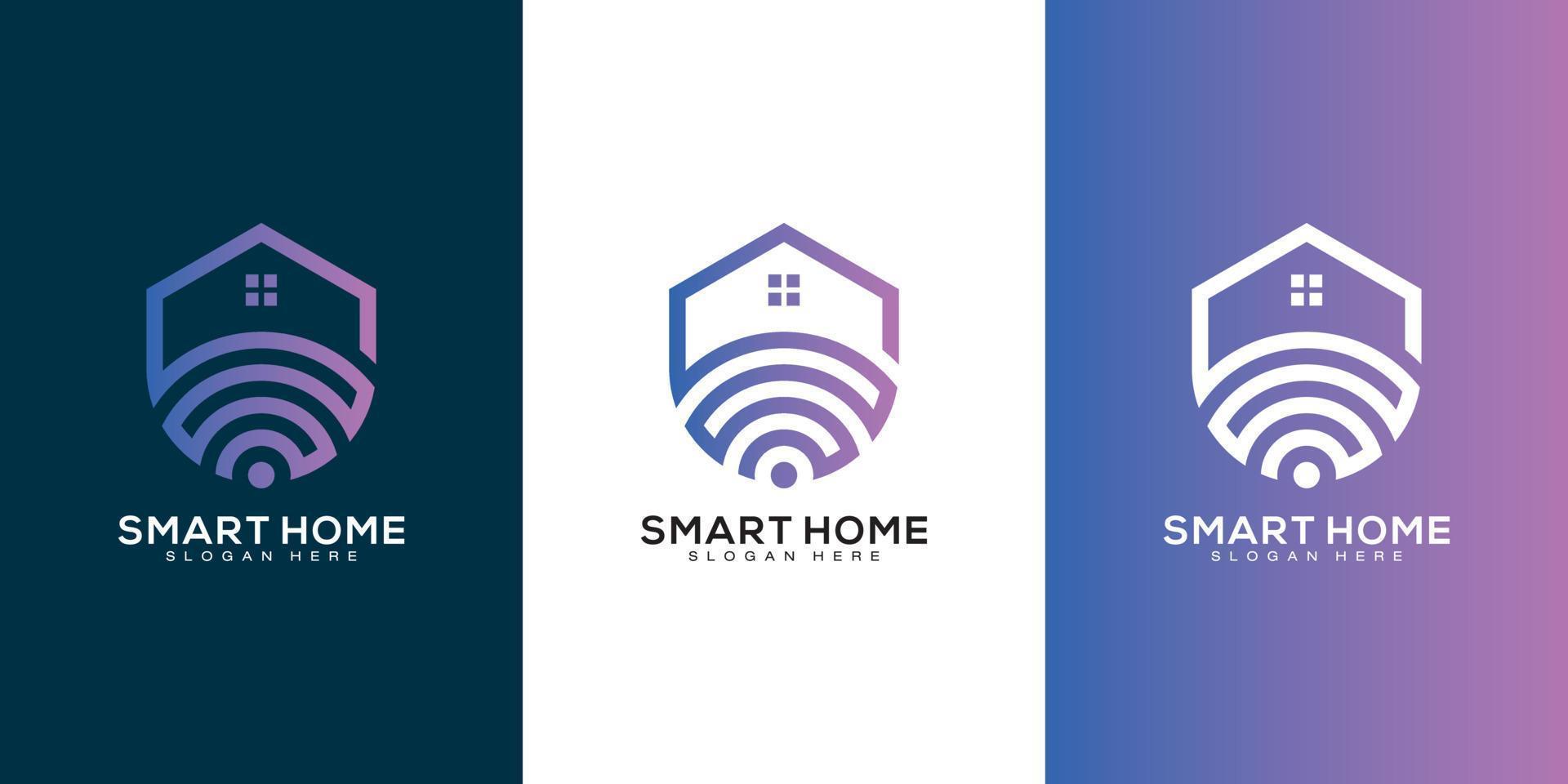 smart home logo vector design template