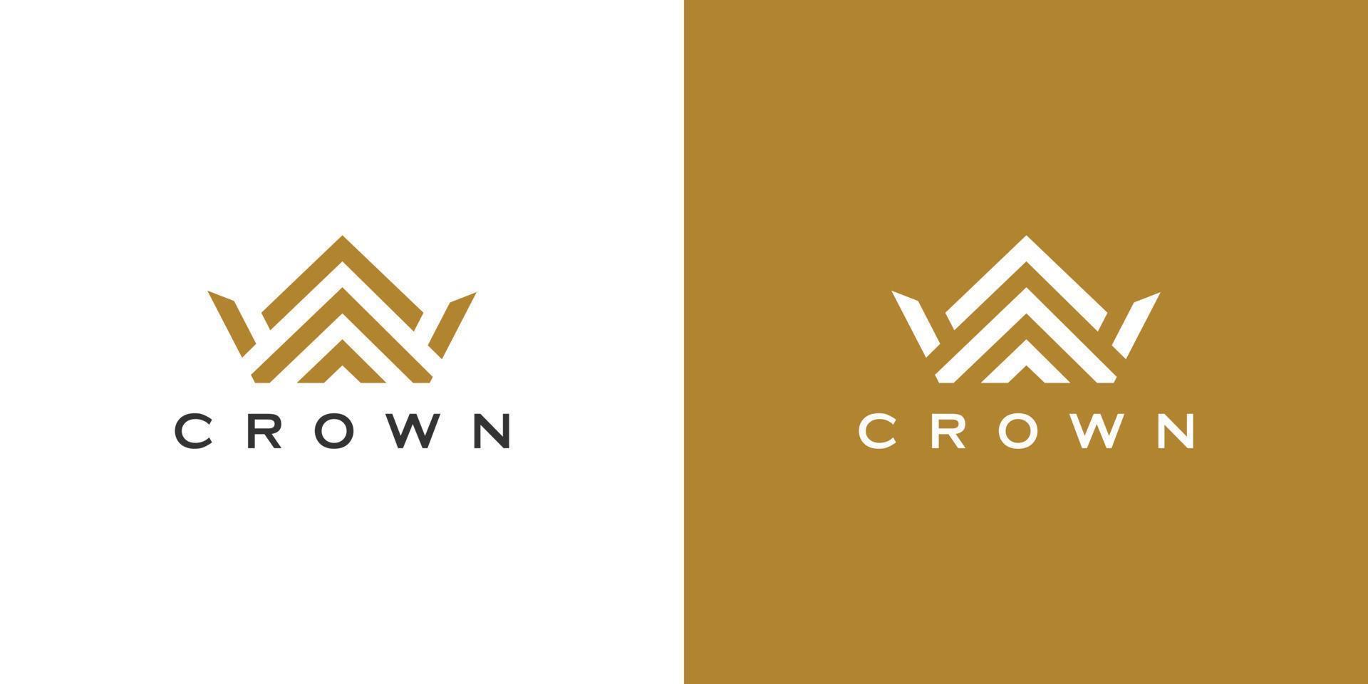 crown logo vector mono line logo design