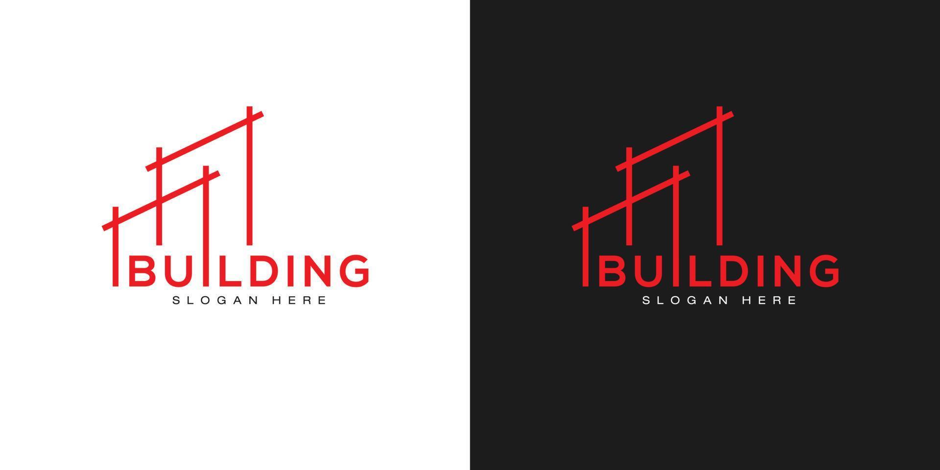 Building Logo Design Vector mono line