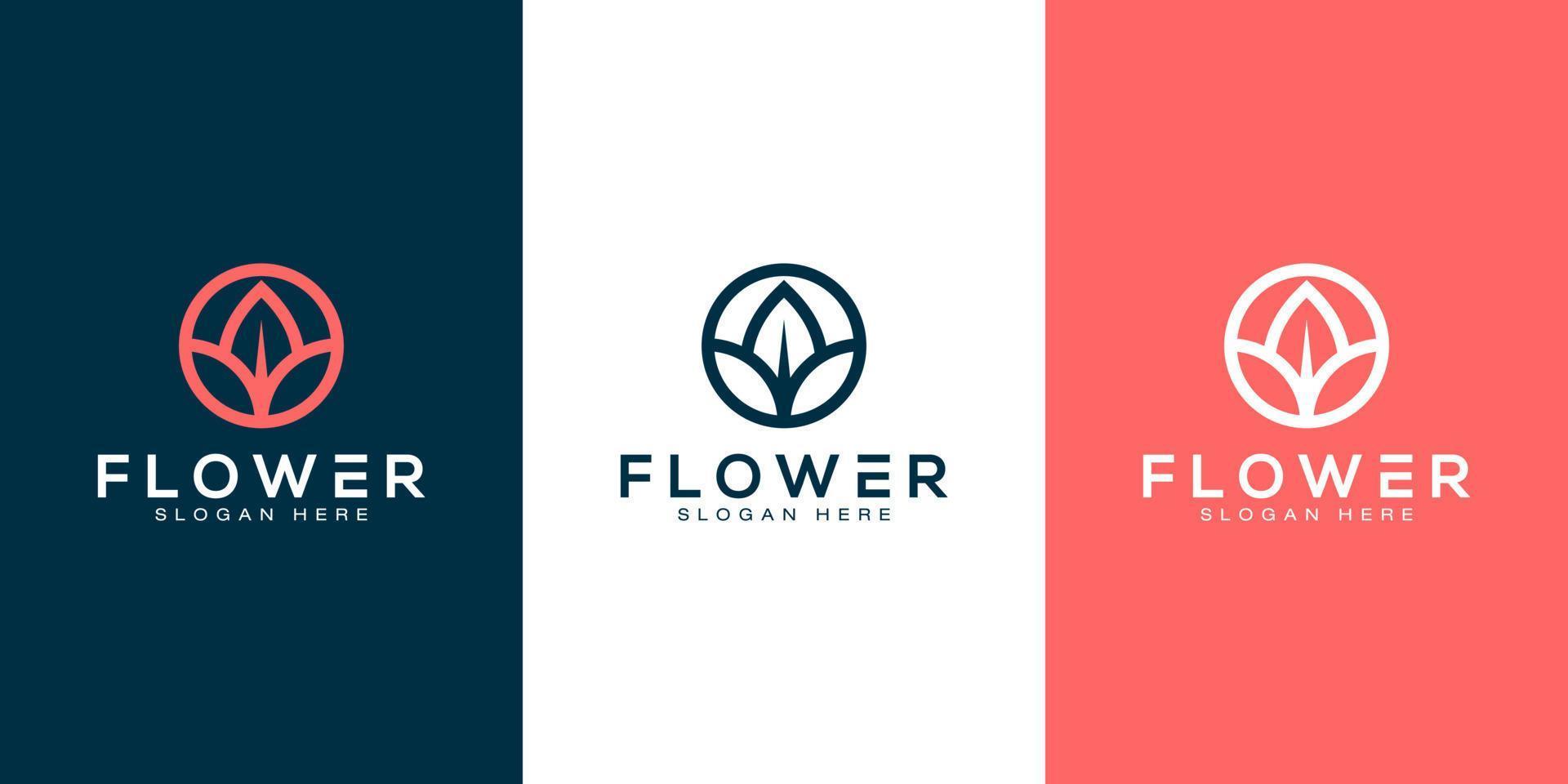 nature flower logo premium vector