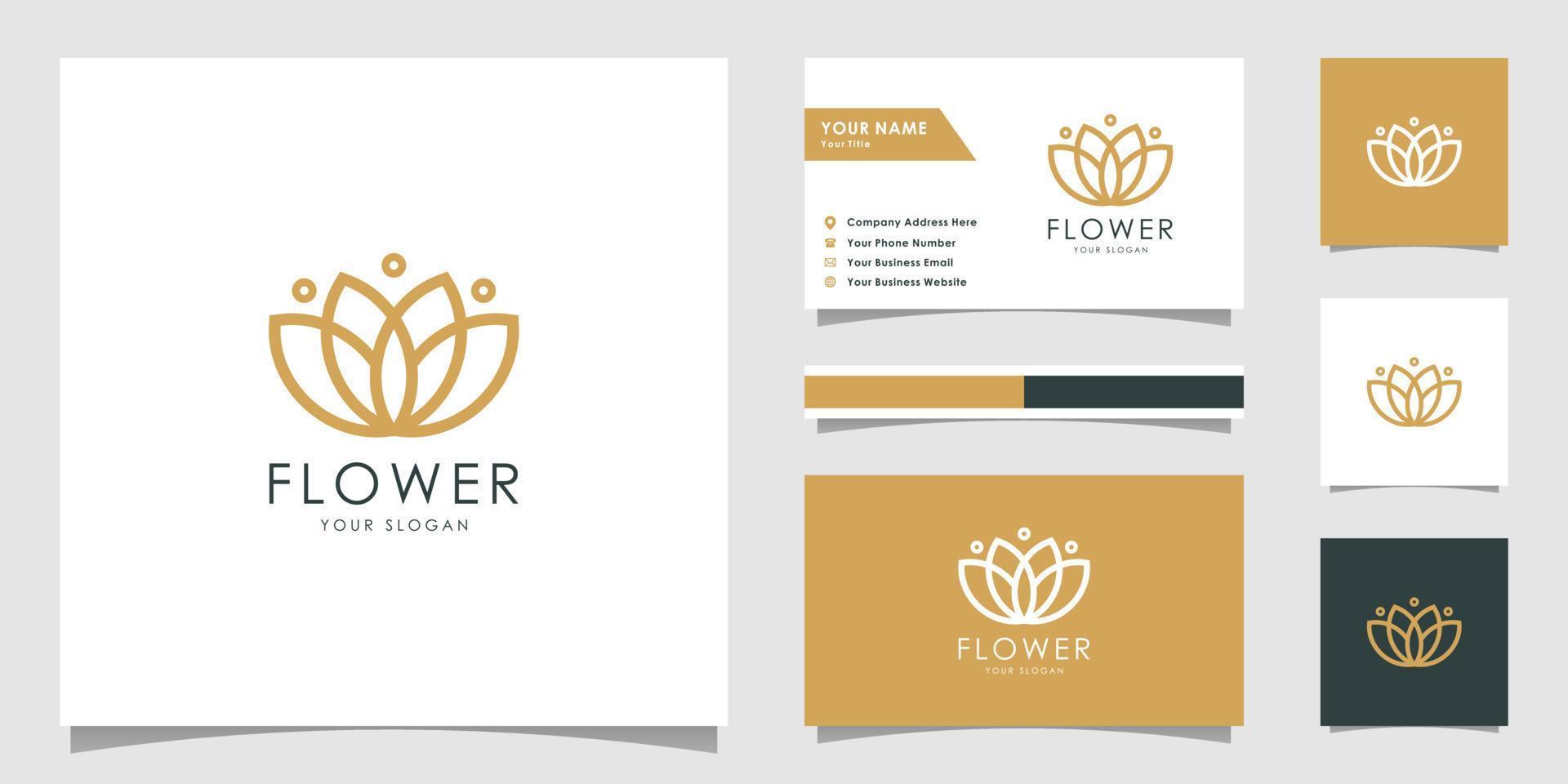 Abstract elegant flower logo icon vector design