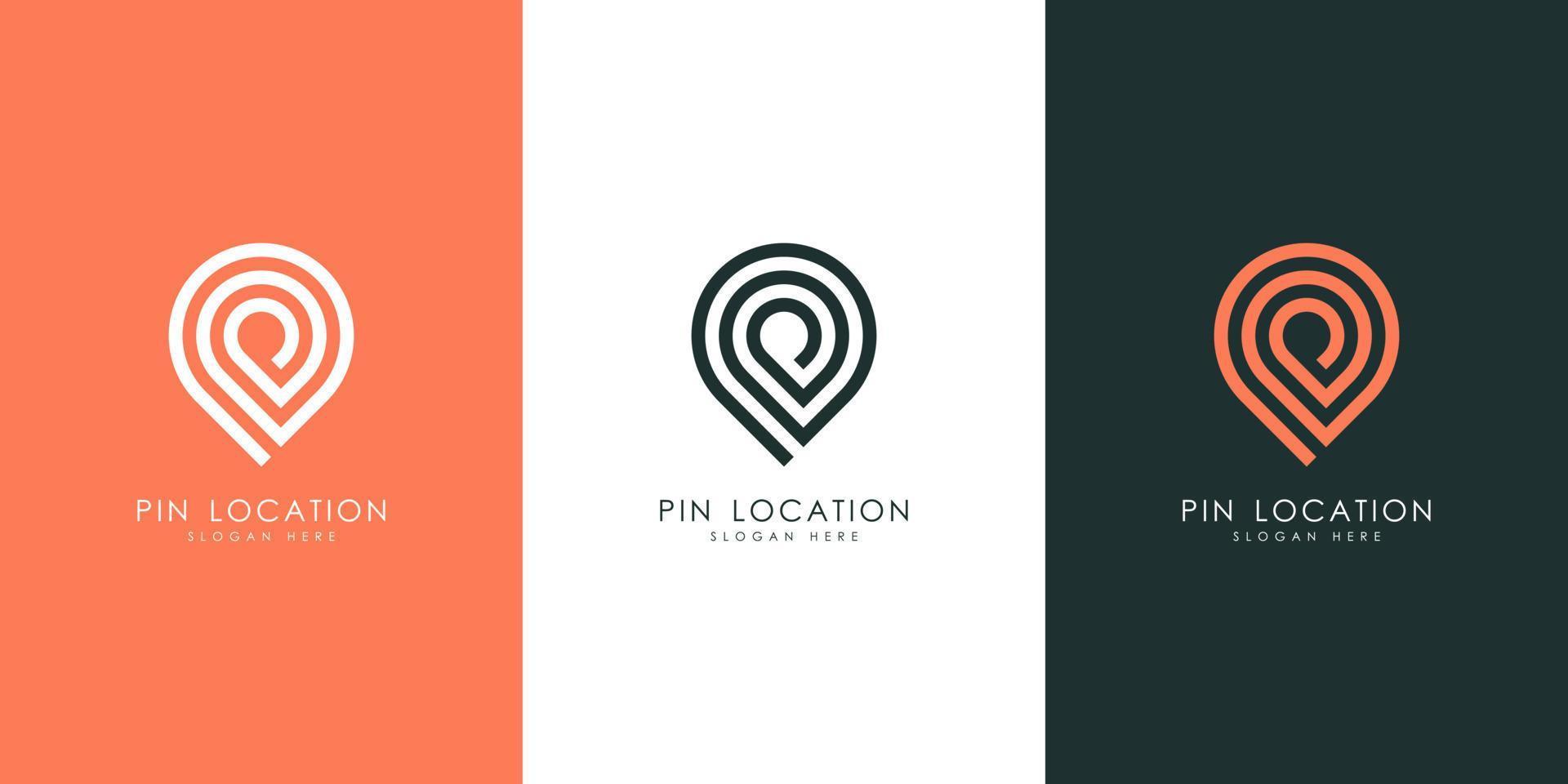 pin location out line logo vector design
