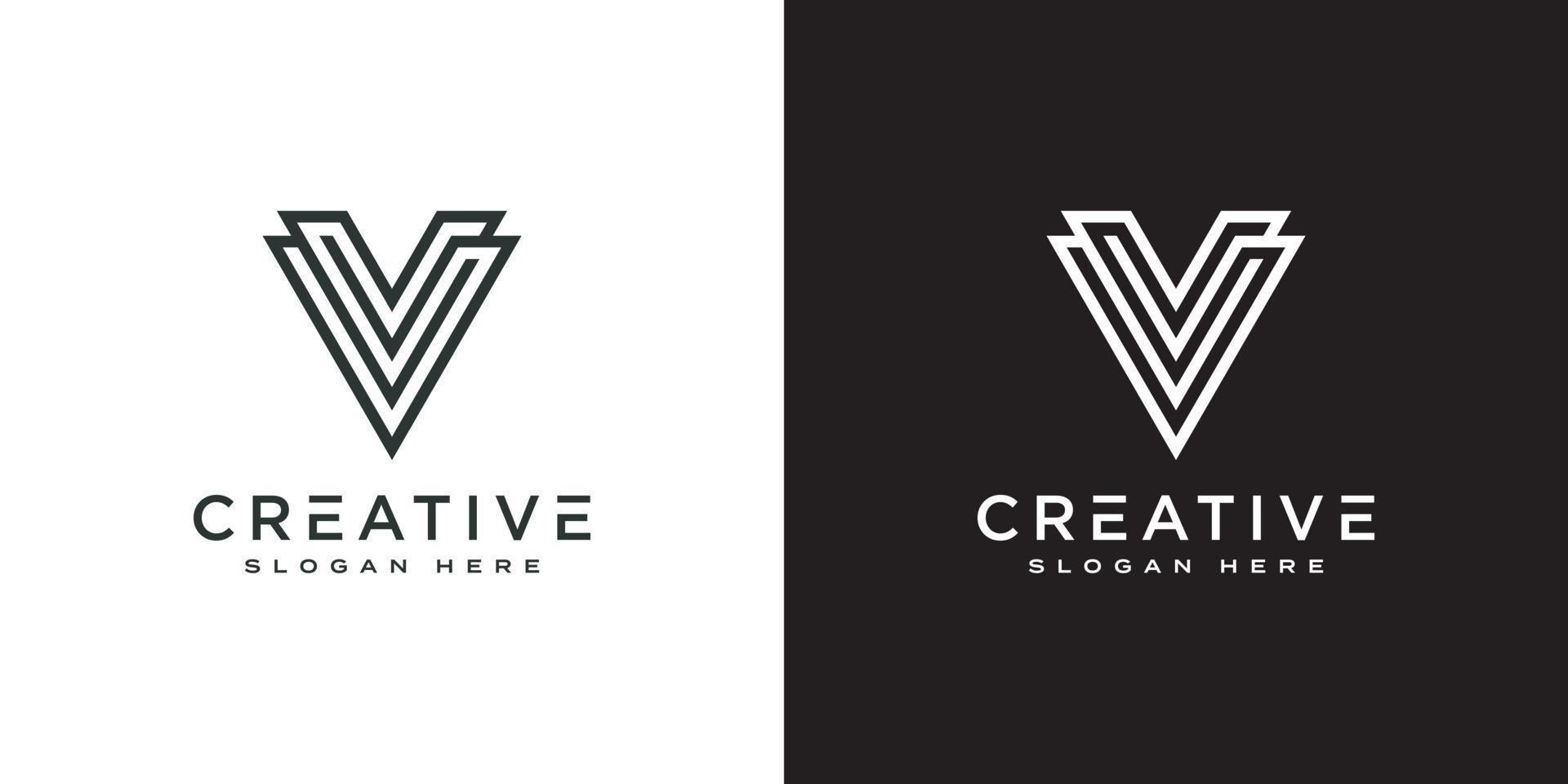 initial V logo abstract vector
