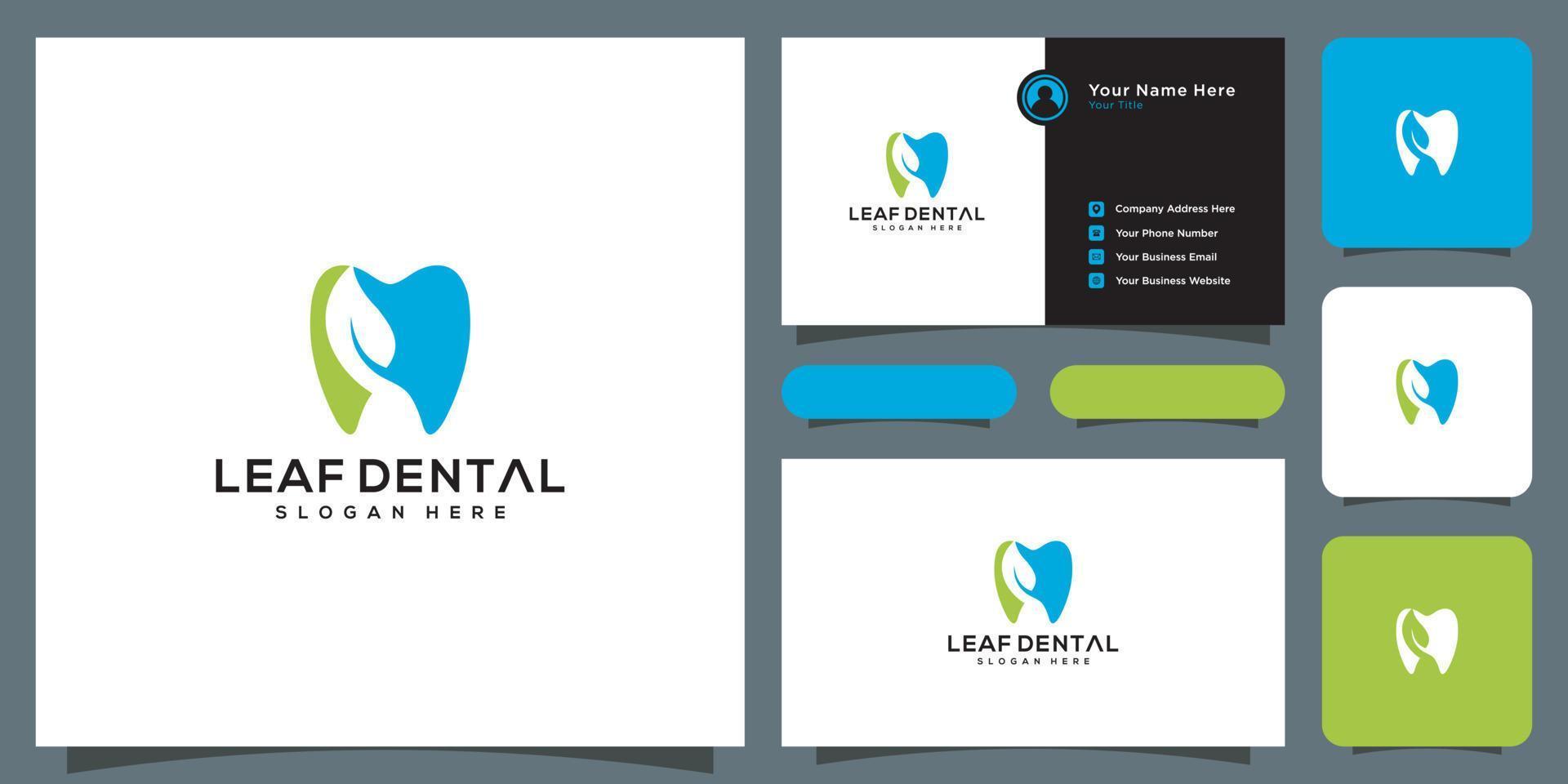 leaf dental logo vector design