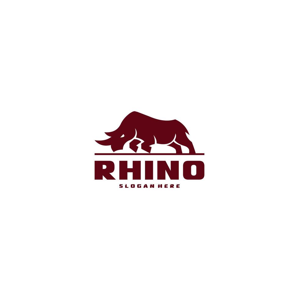 símbolo de ilustración de silueta de rinoceronte para logotipo vector