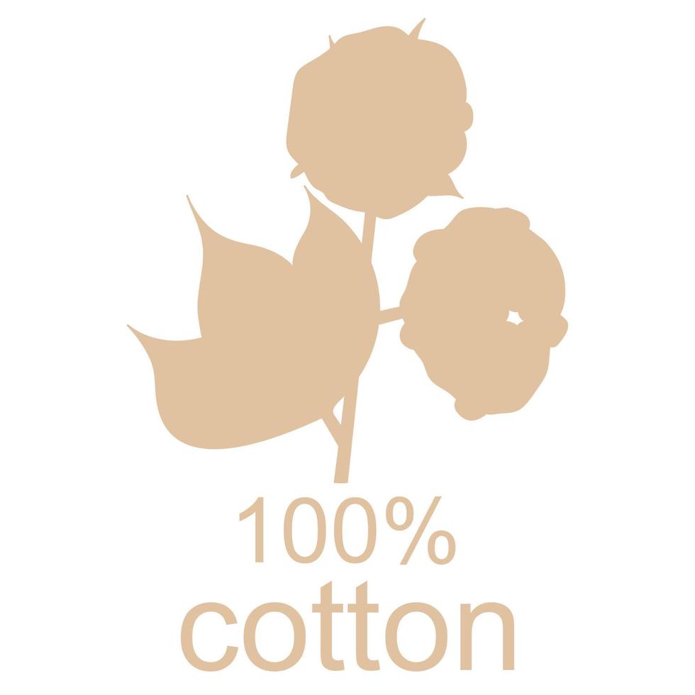 Cotton plant logo. Hand drawn wedding grass with elegant leaves. Can be used for information banners, posters, as an emblem design, logo, label, as well as for wedding, greeting, invitation cards. vector