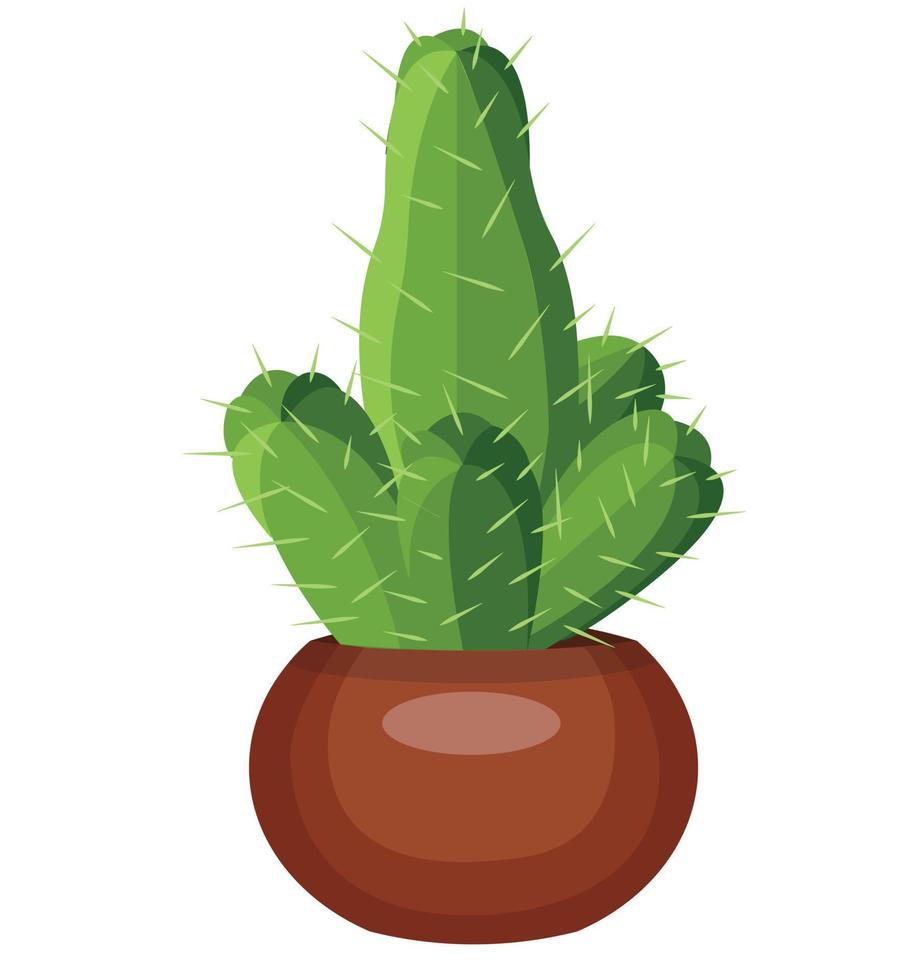 cactus en una ilustración de stock pot.vector aislado sobre fondo blanco. vector