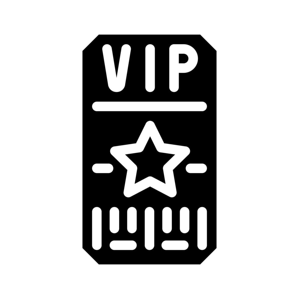 tarjeta vip de la ilustración de vector de icono de glifo de club nocturno