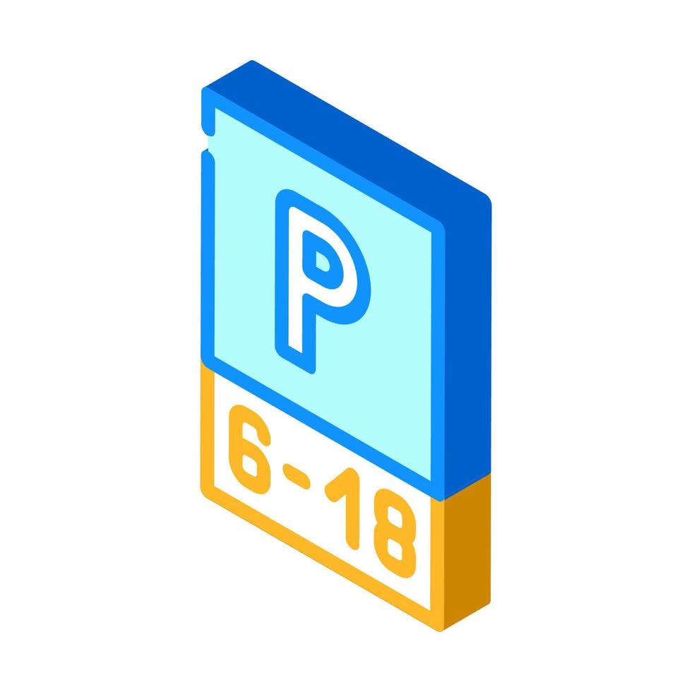 parking working time mark isometric icon vector illustration