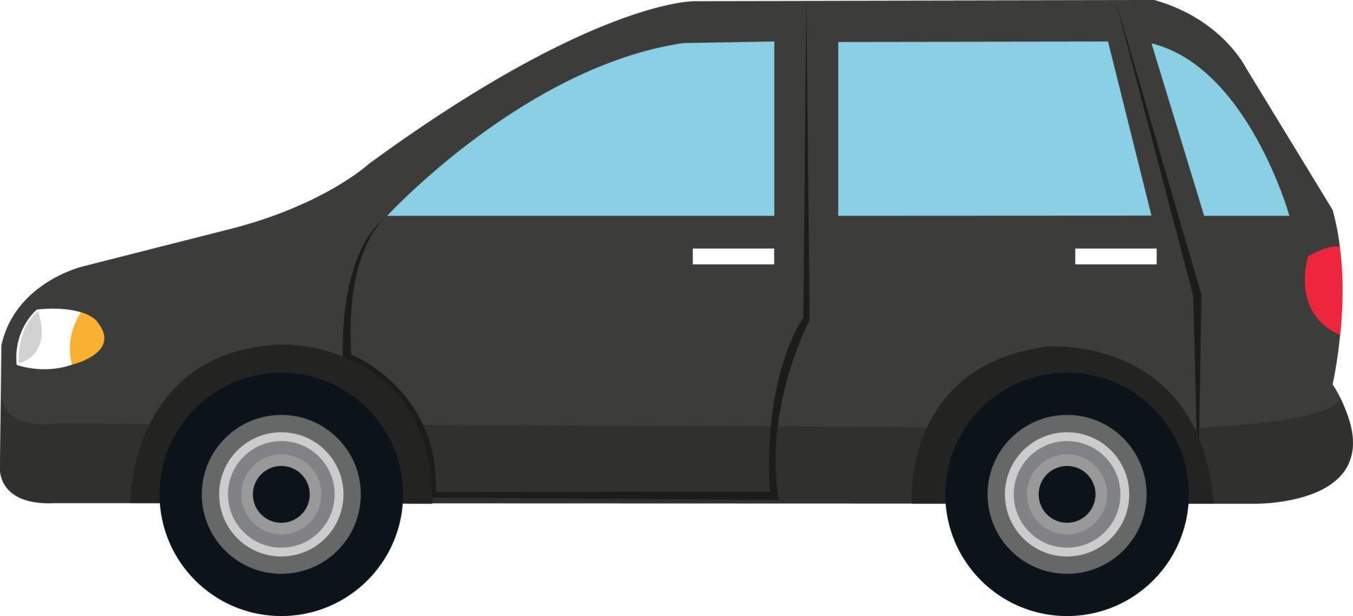 vector de coche negro sobre fondo blanco. coche sedán, coche universal, hatchback, coche suv, automóvil y taxi para dibujos animados en 3d.