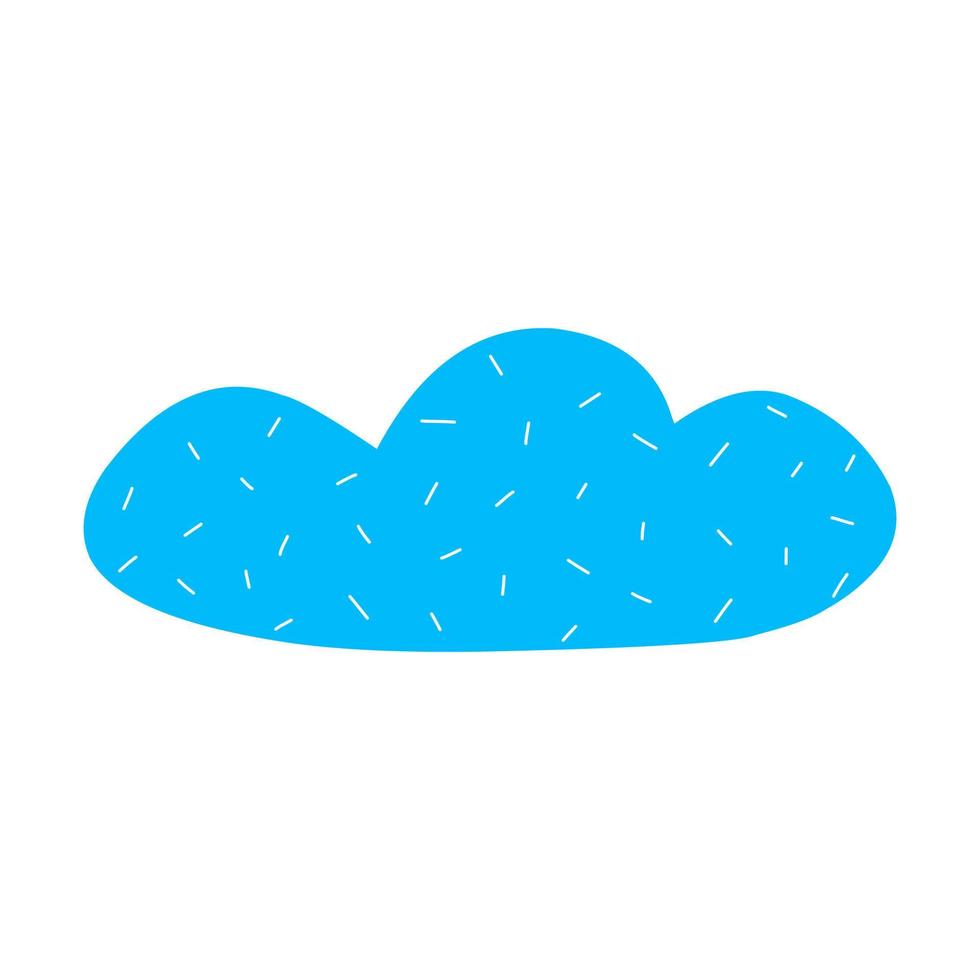 Colorful bright blue cloud with strokes vector