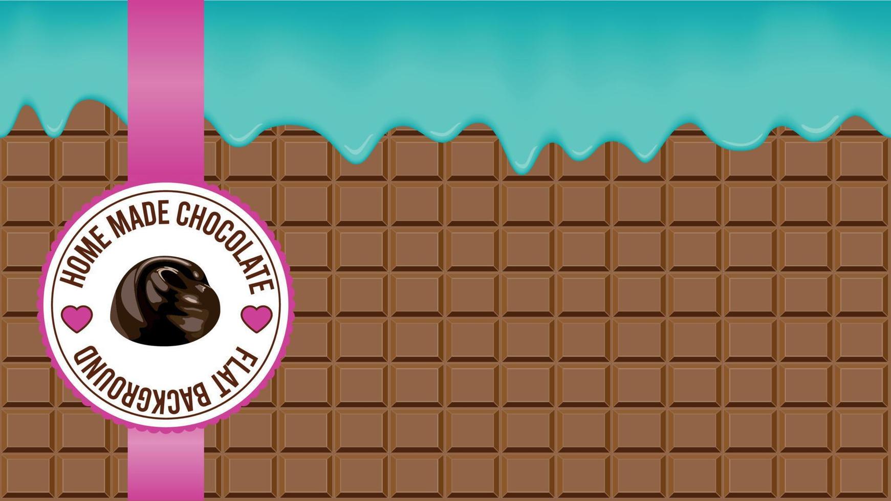 brown chocolate background wallpaper with teal candy drips vector