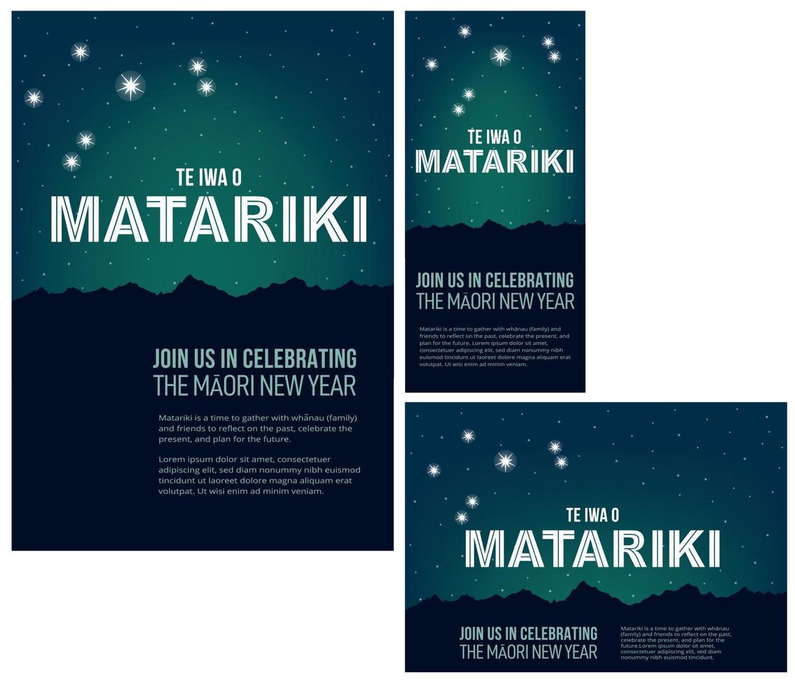 NZ Matariki Maori New Year Stars vector