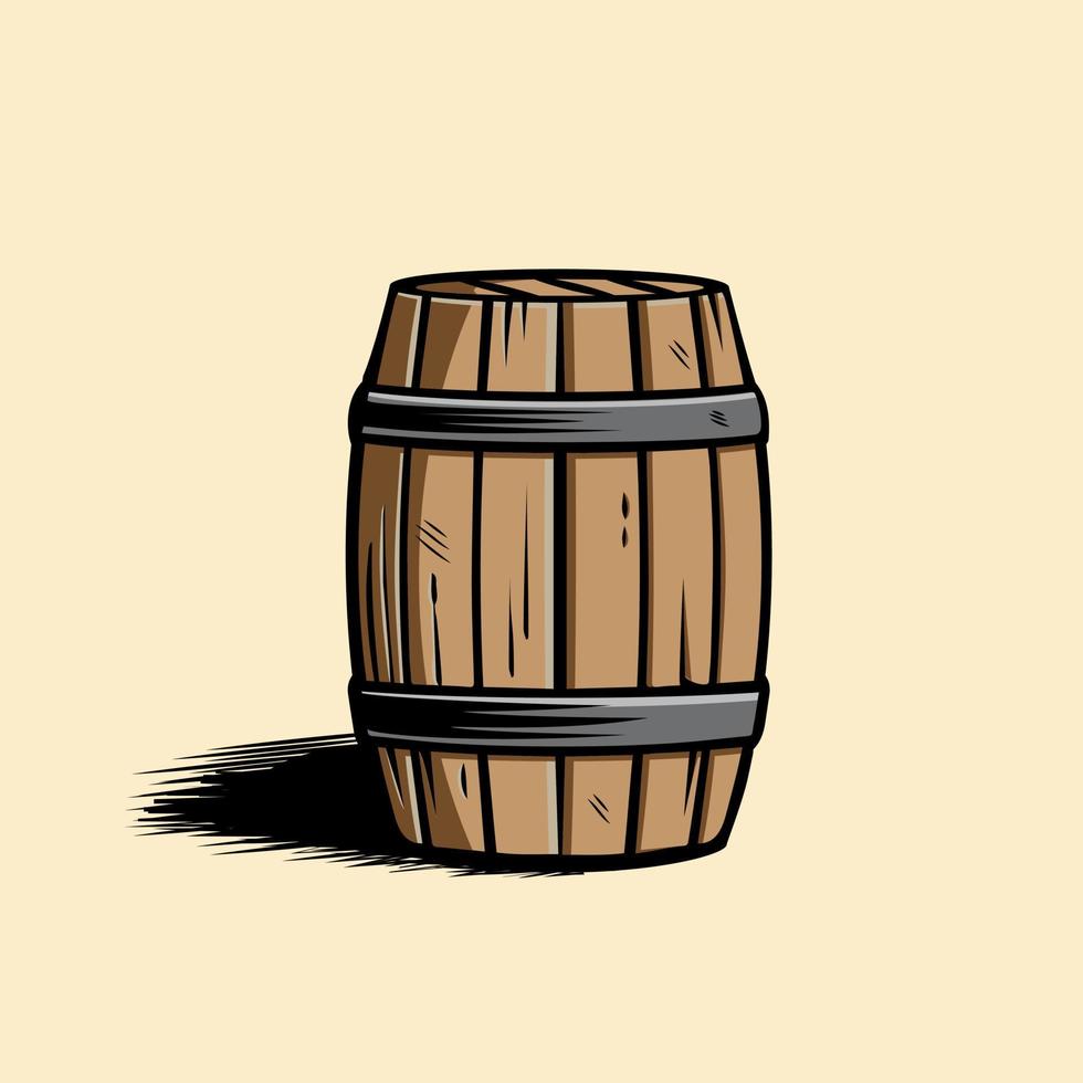 Ilustración de vector de barril de madera