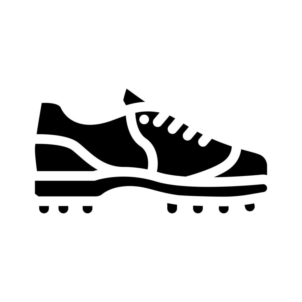 zapatos jugador de cricket calzado glifo icono vector ilustración