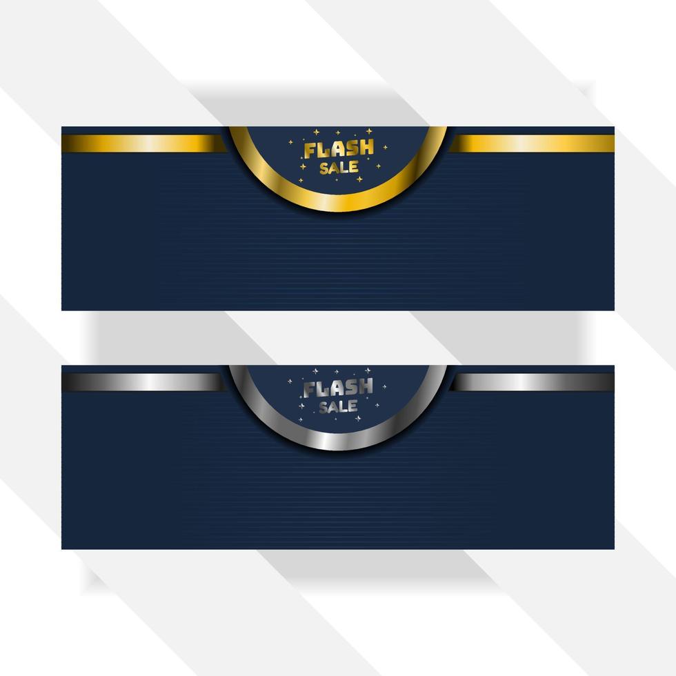 flash sale banner background with gold and silver color gradient, luxury background vector