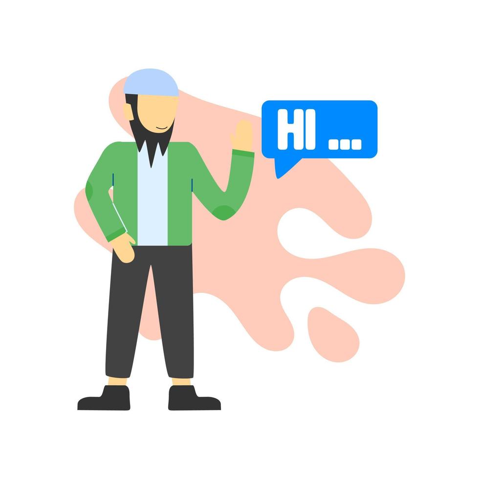 personaje de hombre de negocios musulmán. ilustración vectorial estilo de diseño plano vector