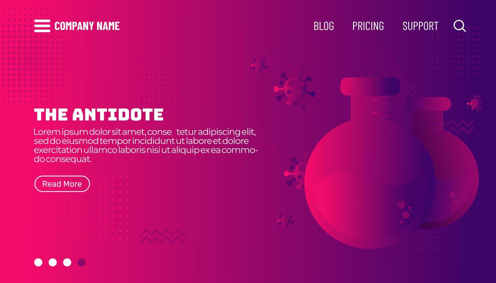 Antidote virus concept. Modern flat web landing page design template. Vector illustration