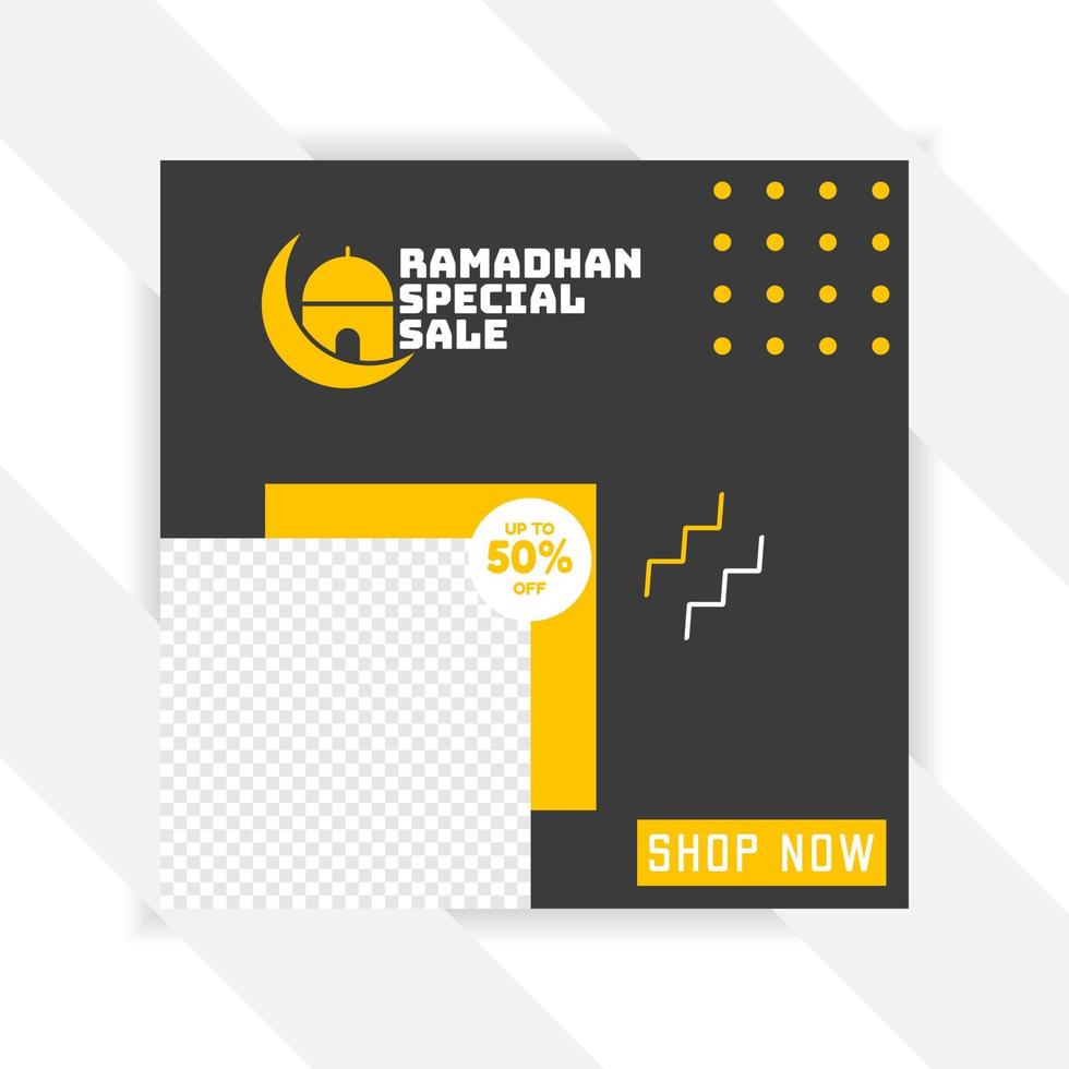 ramadan Social media pack. Business presentation template. Set of modern square blog posts Editable simple info banner, trendy book cover idea. Minimal. For app, web mail digital display style. vector