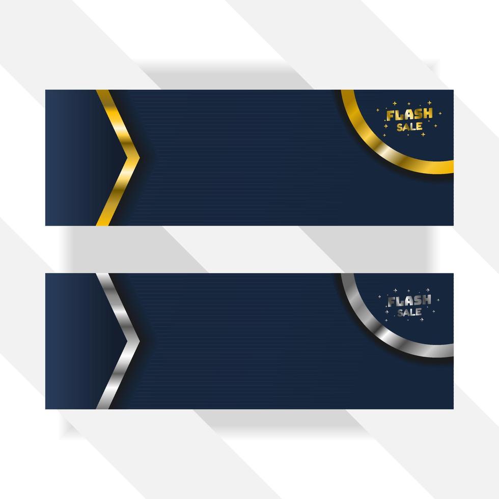 fondo de banner de venta flash con degradado de color dorado y plateado, fondo de lujo vector