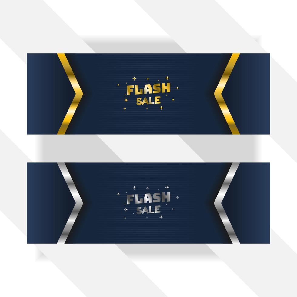 fondo de banner de venta flash con degradado de color dorado y plateado, fondo de lujo vector